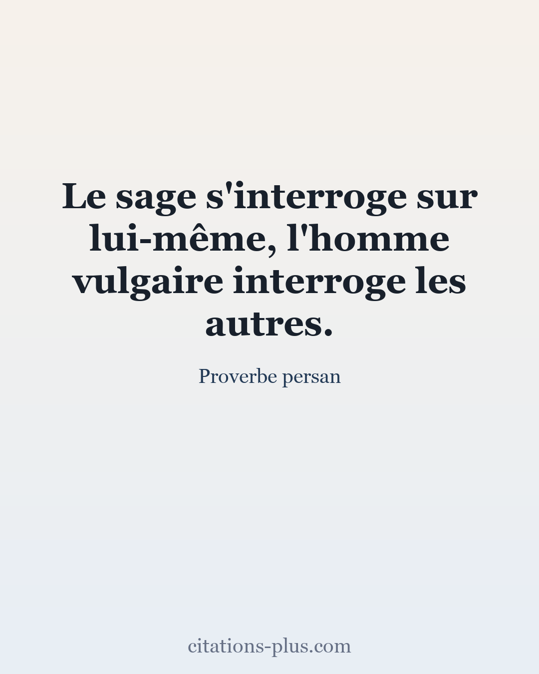 Carte Premium clair — Proverbe persan