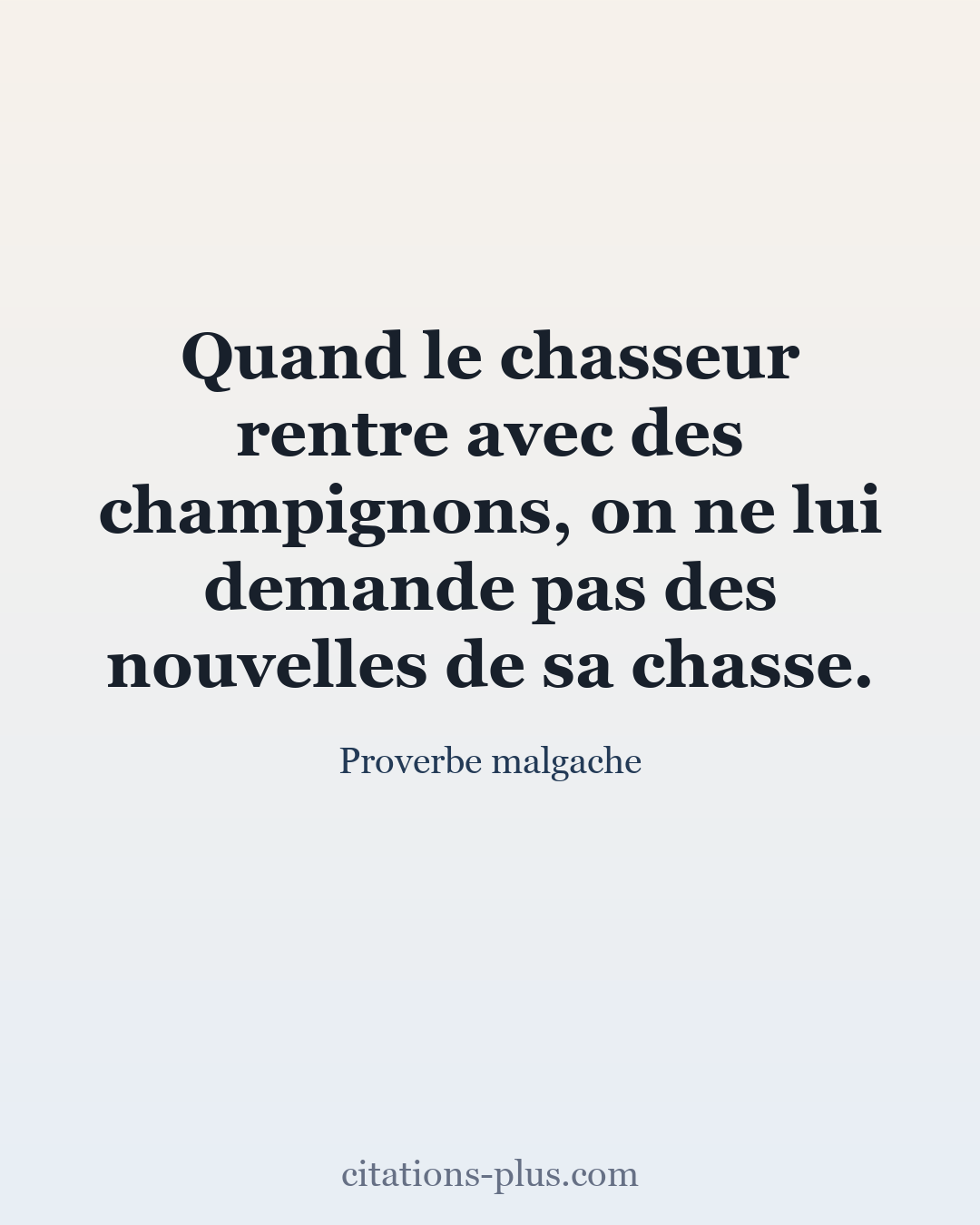 Carte Premium clair — Proverbe malgache