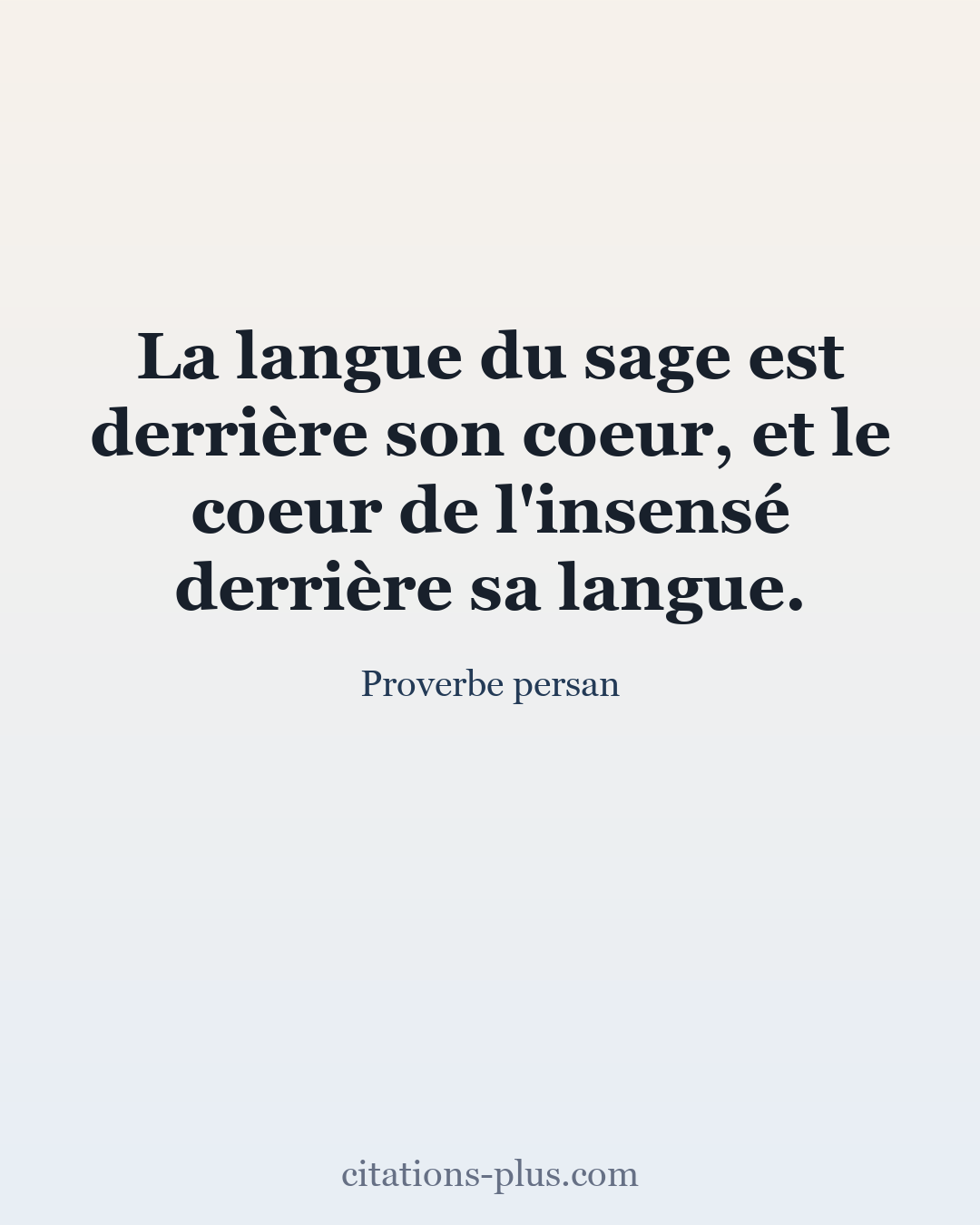 Carte Premium clair — Proverbe persan