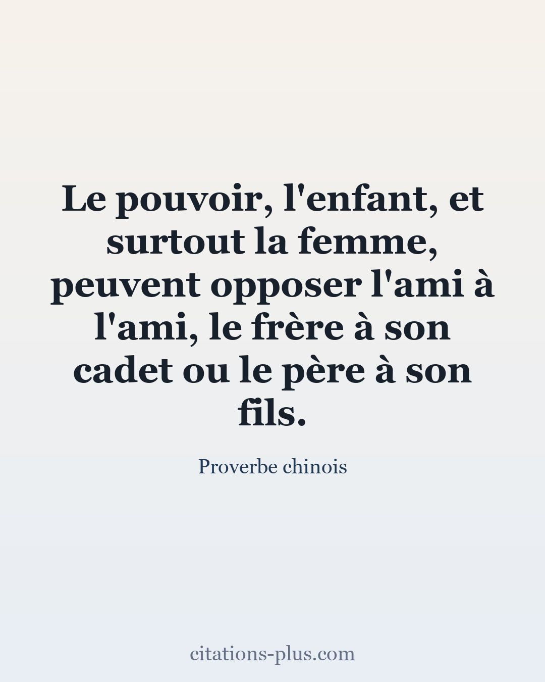 Carte Premium clair — Proverbe chinois