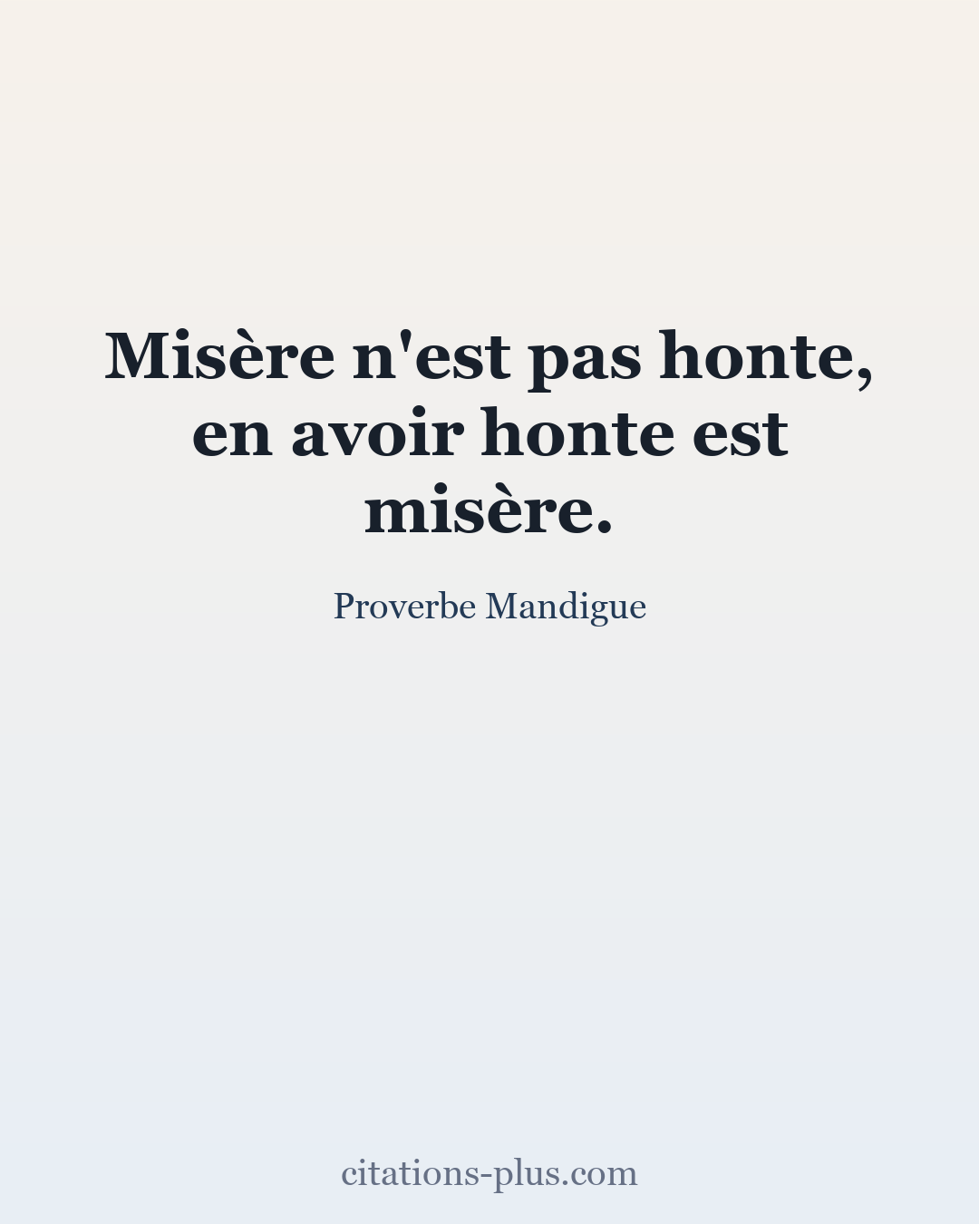 Carte Premium clair — Proverbe Mandingue