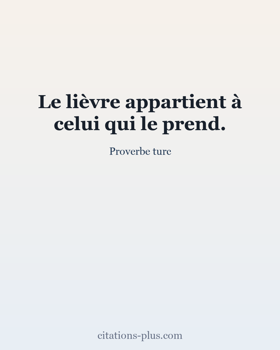 Carte Premium clair — Proverbe turc
