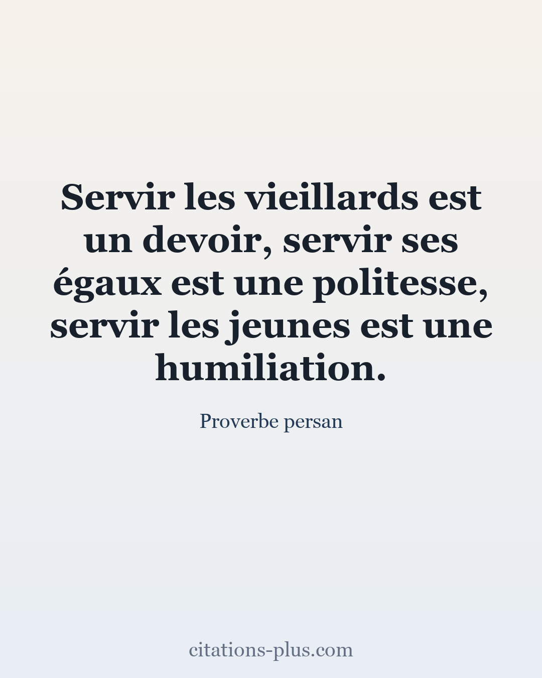 Carte Premium clair — Proverbe persan