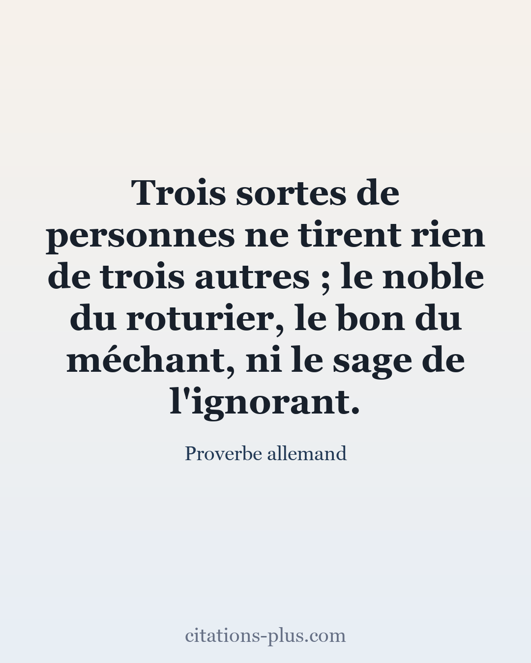 Carte Premium clair — Proverbe allemand