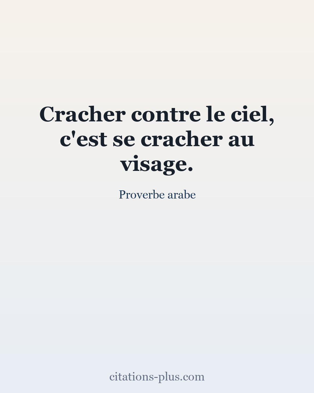 Carte Premium clair — Proverbe arabe
