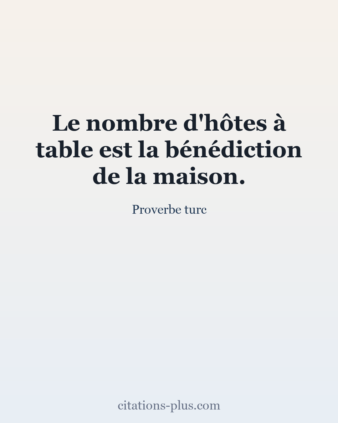 Carte Premium clair — Proverbe turc