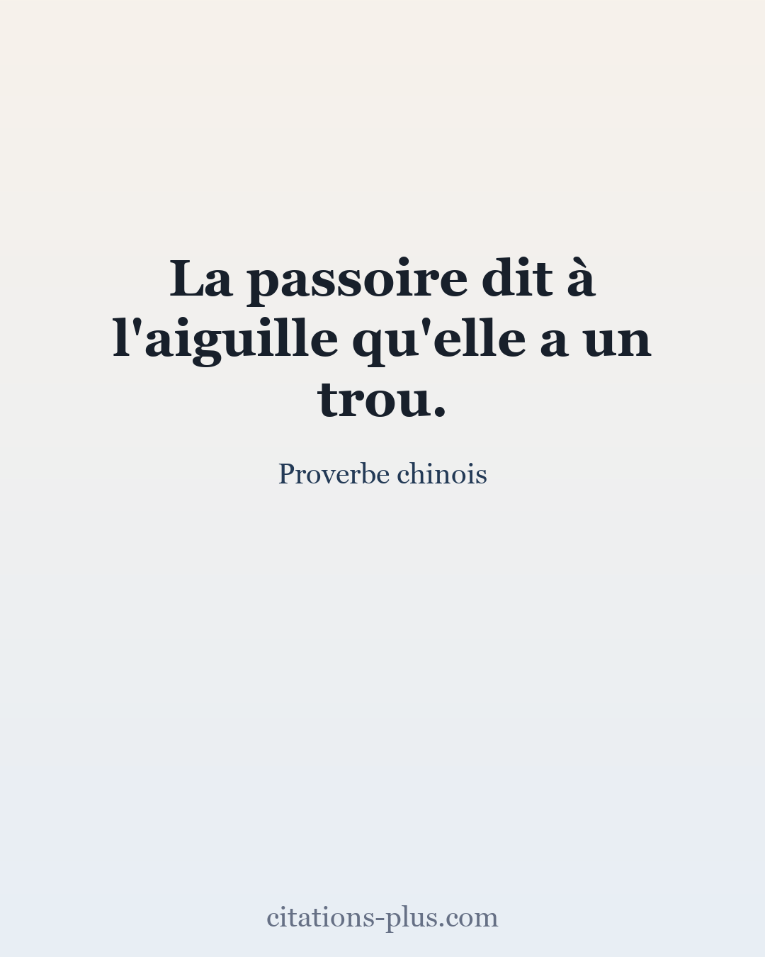 Carte Premium clair — Proverbe chinois