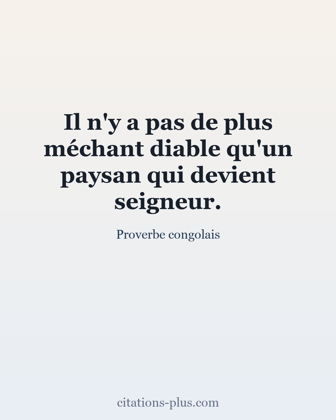 Carte Premium clair — Proverbe congolais