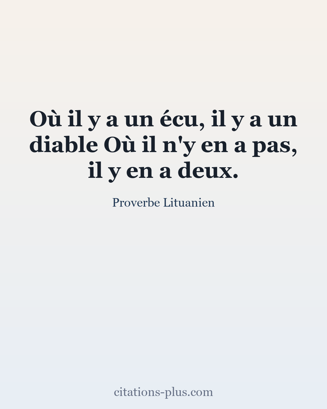 Carte Premium clair — Proverbe Lituanien