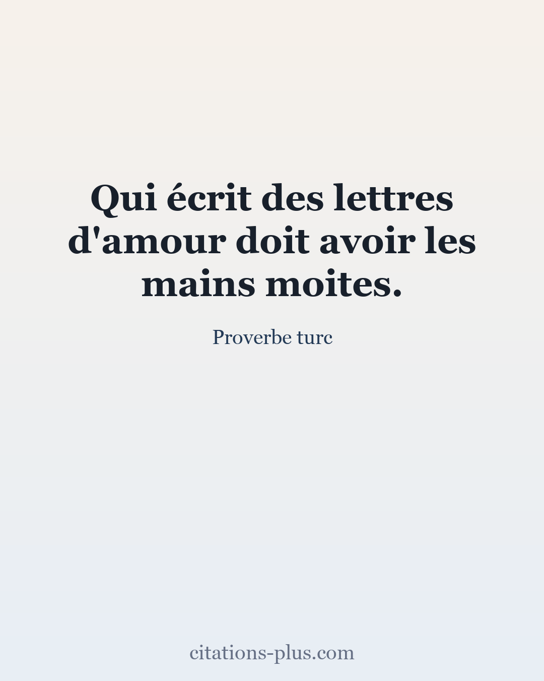 Carte Premium clair — Proverbe turc