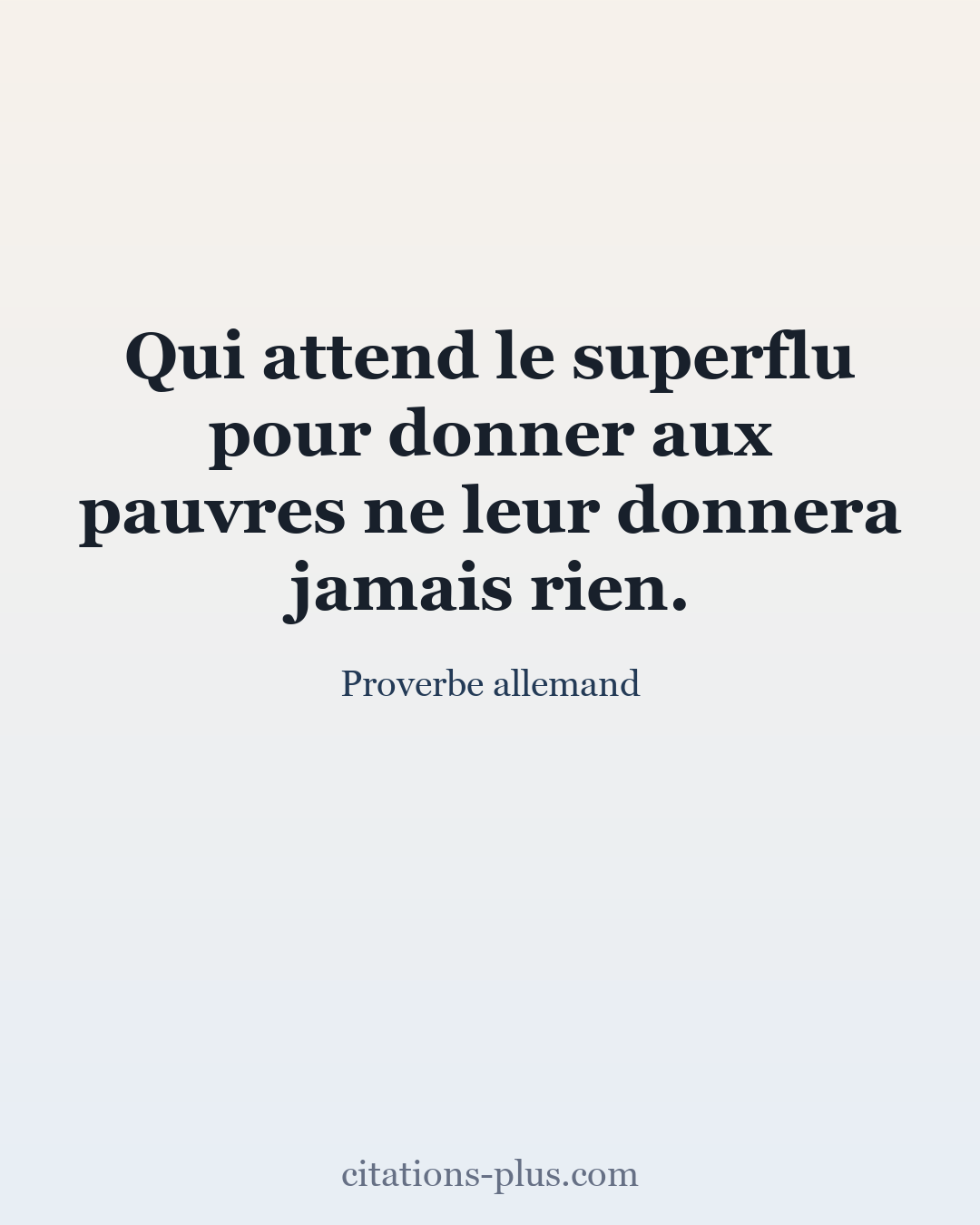 Carte Premium clair — Proverbe allemand