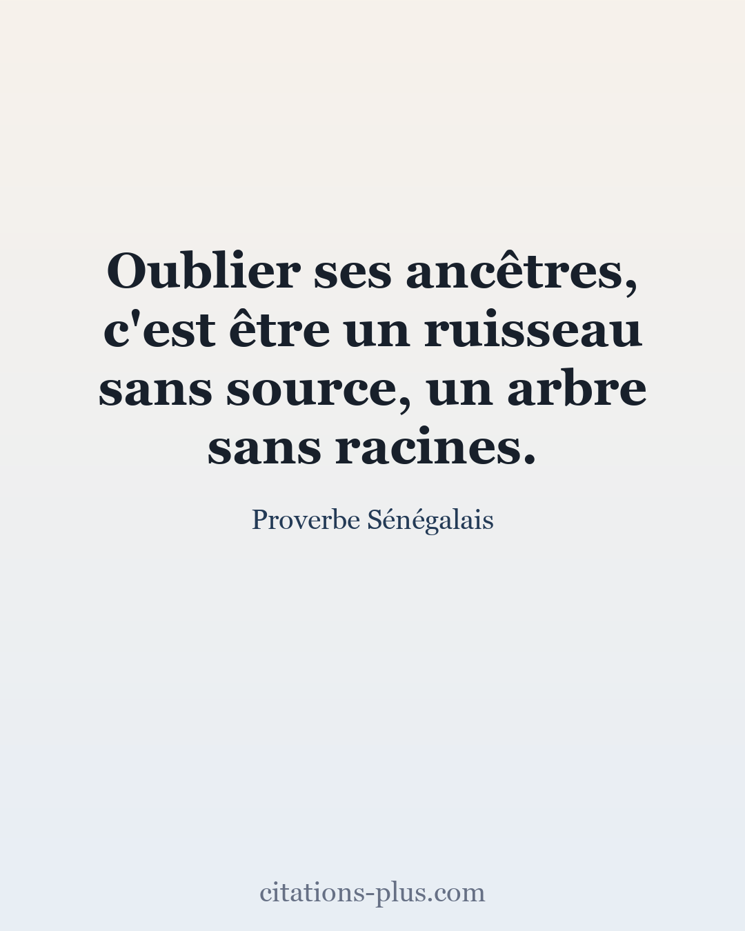Carte Premium clair — Proverbe Sénégalais