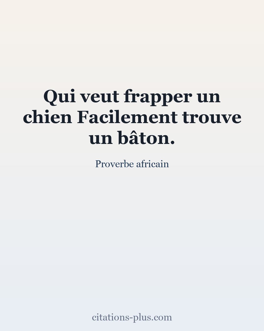 Carte Premium clair — Proverbe africain