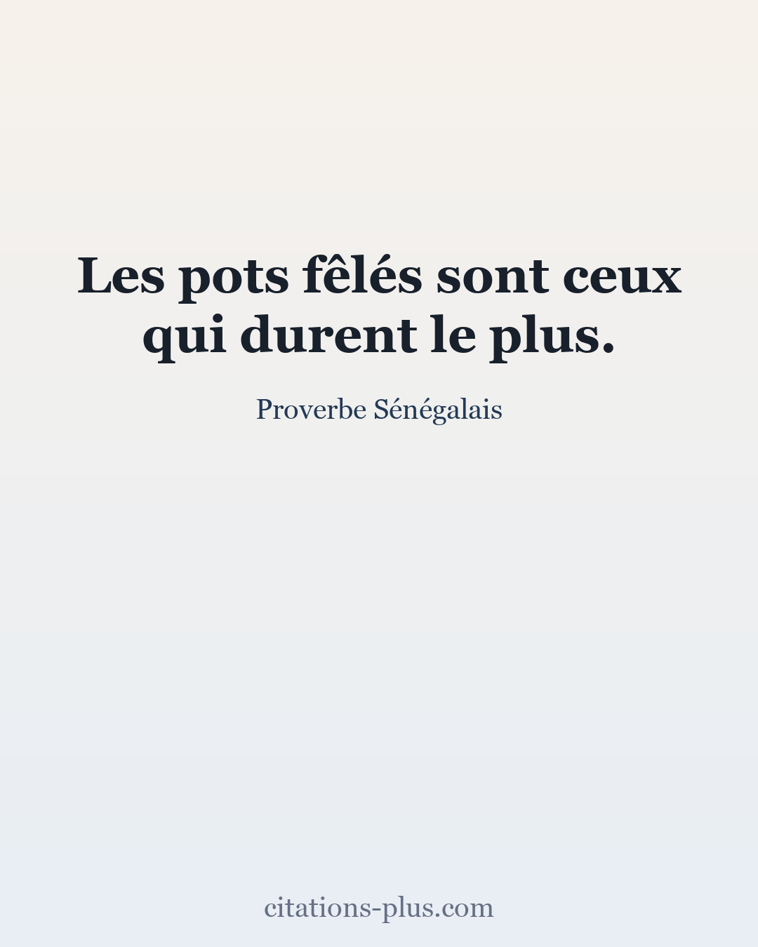 Carte Premium clair — Proverbe Sénégalais