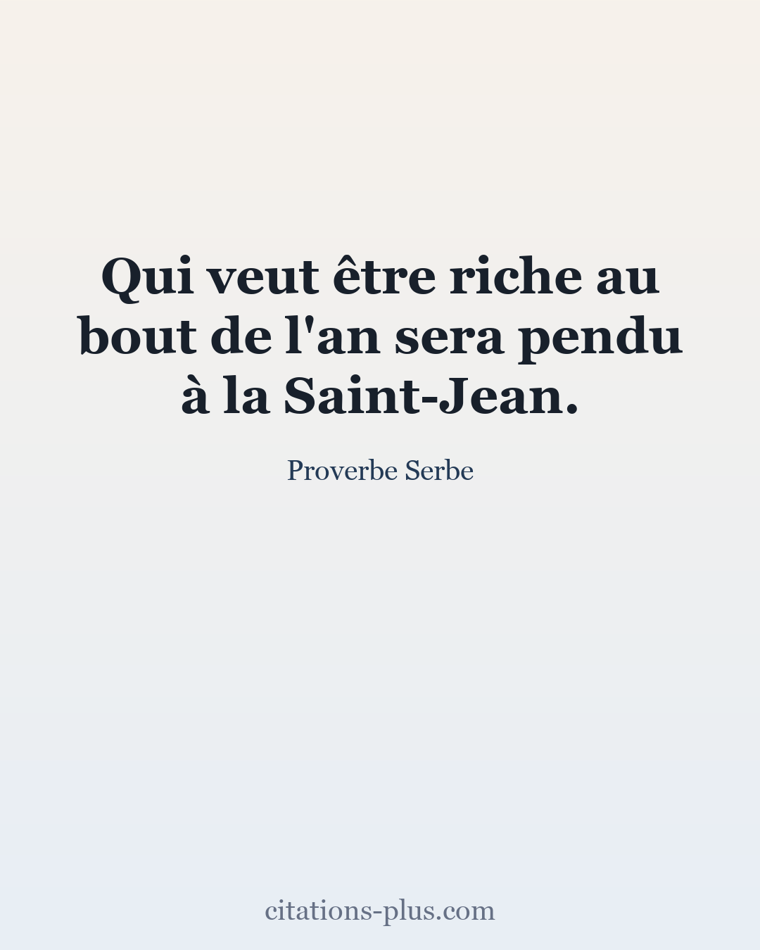 Carte Premium clair — Proverbe Serbe