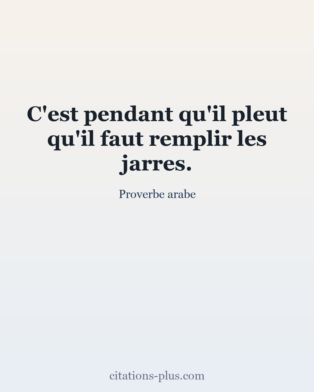 Carte Premium clair — Proverbe arabe