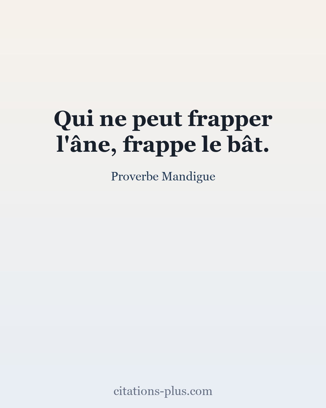 Carte Premium clair — Proverbe Mandingue