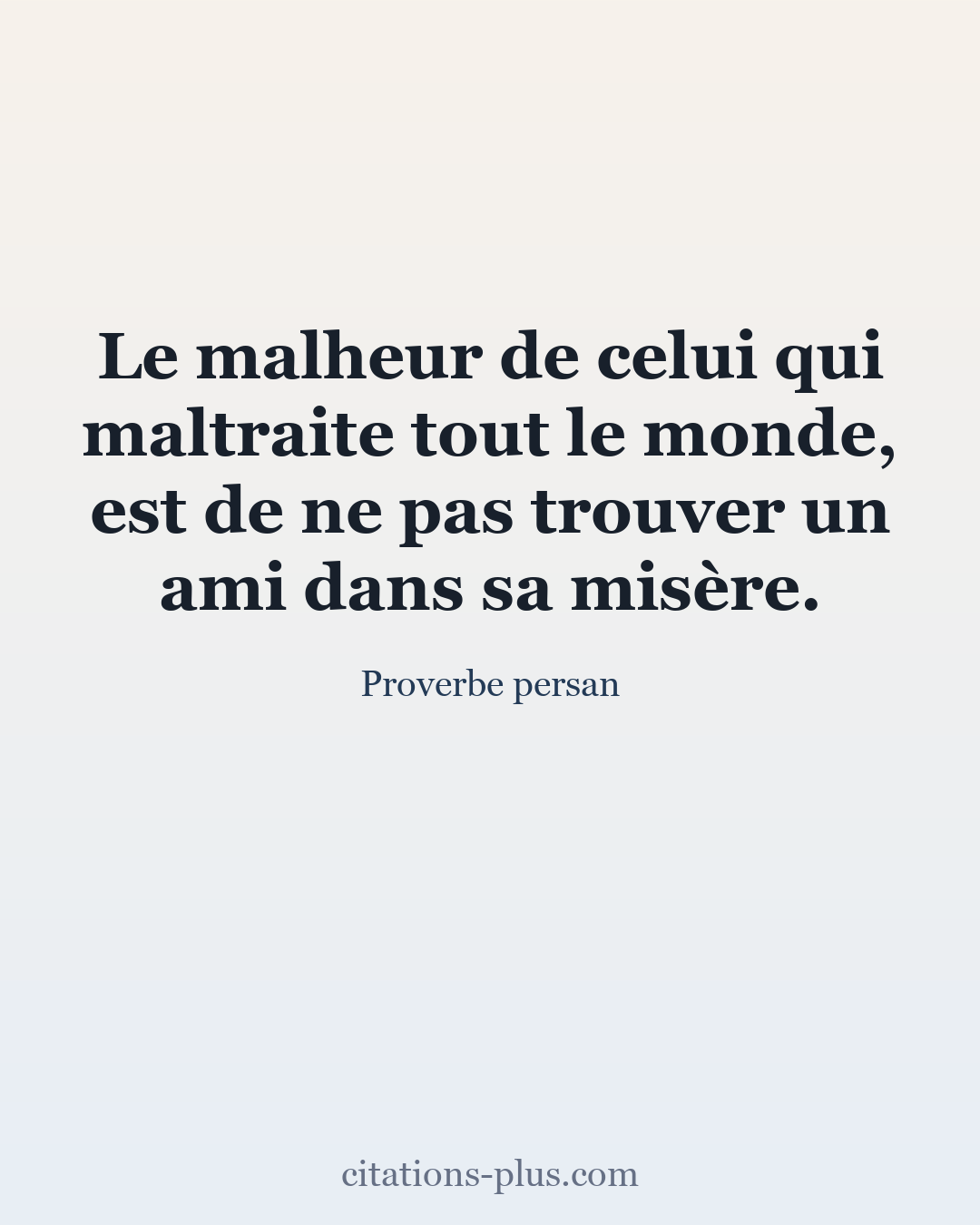 Carte Premium clair — Proverbe persan