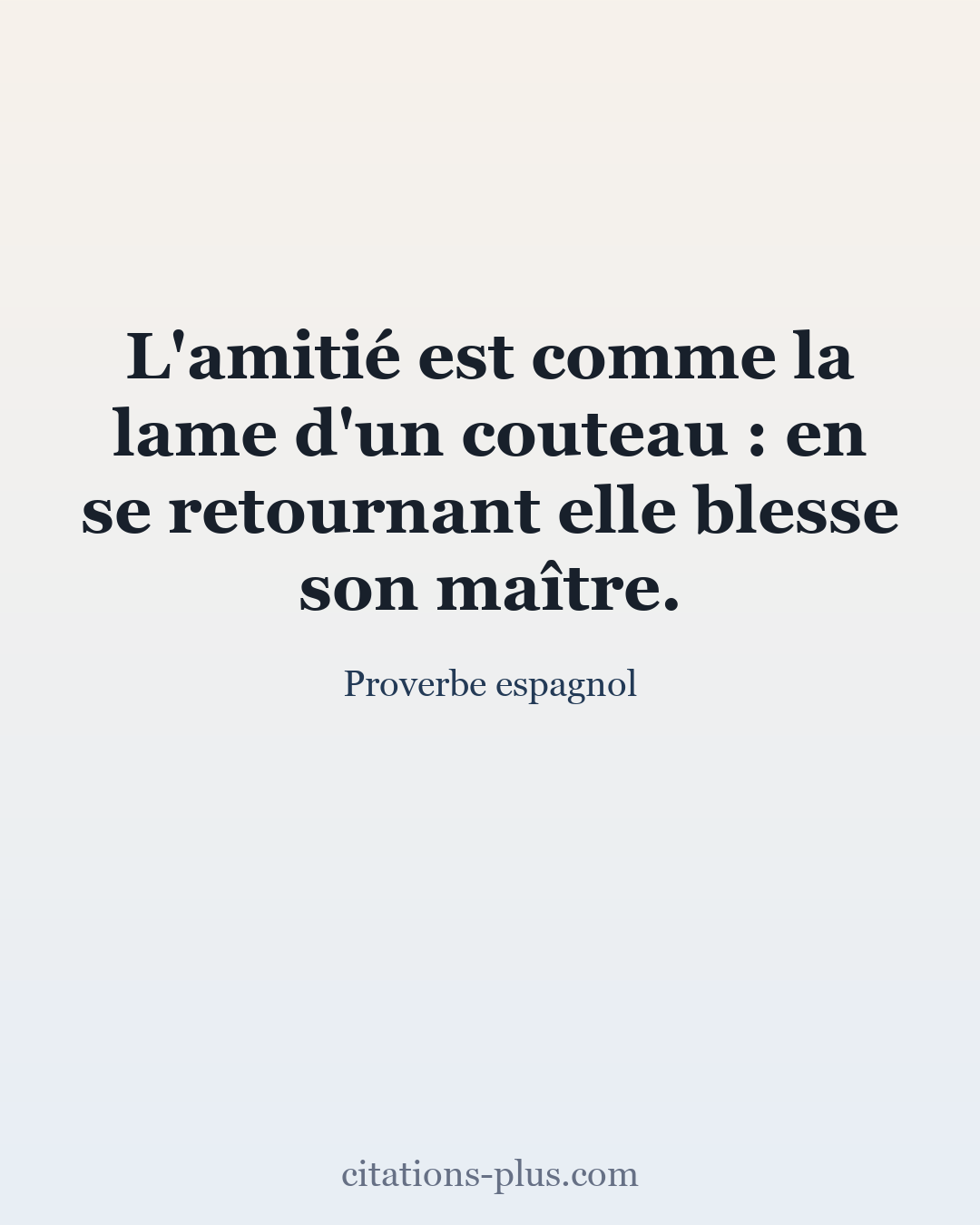 Carte Premium clair — Proverbe espagnol