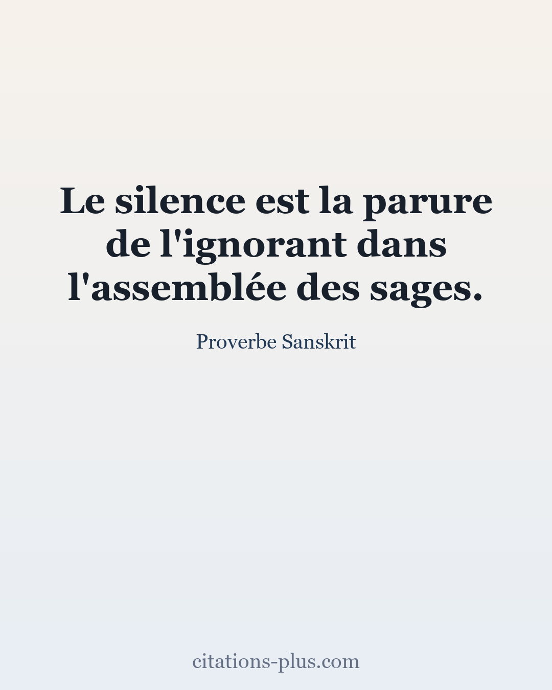 Carte Premium clair — Proverbe Sanskrit