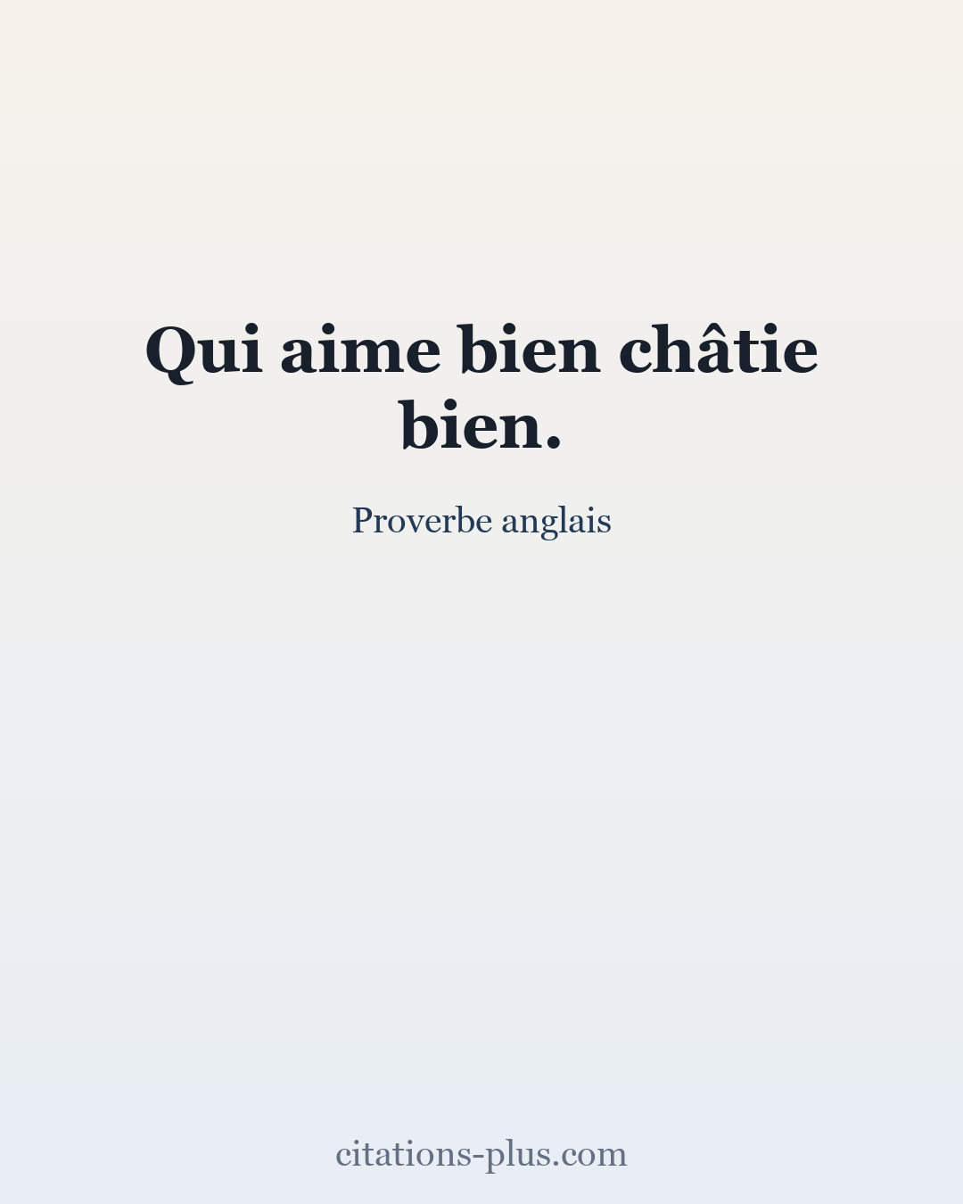 Carte Premium clair — Proverbe anglais