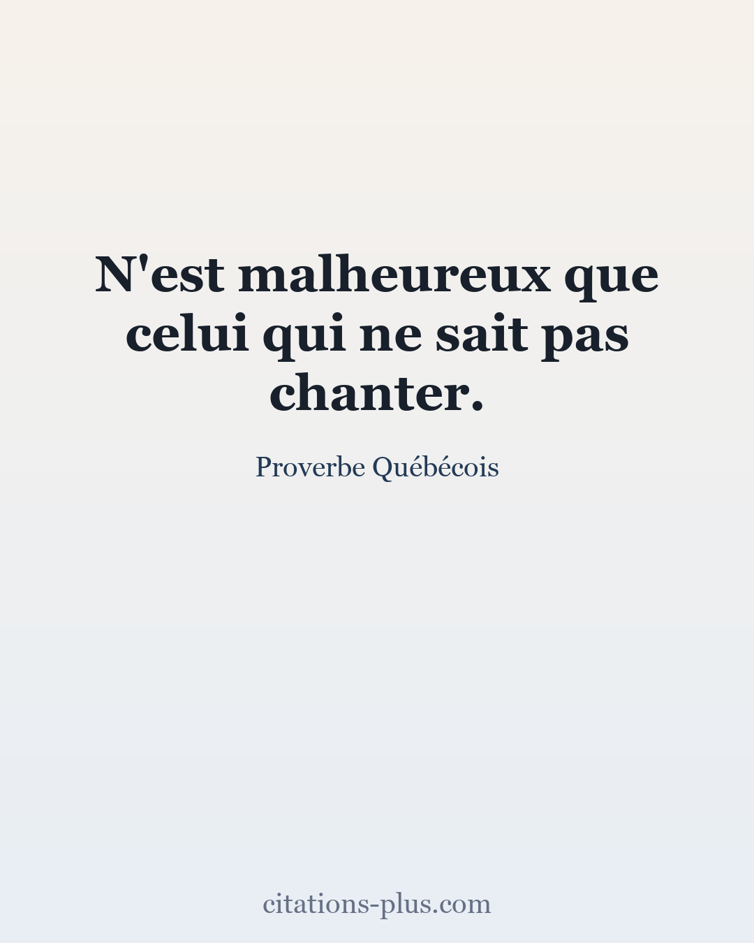 Carte Premium clair — Proverbe Québécois
