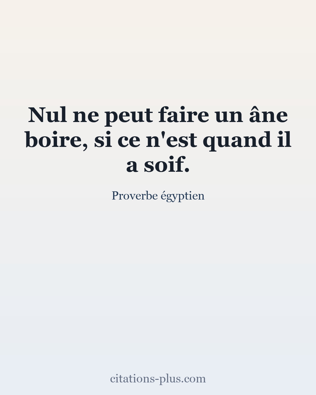 Carte Premium clair — Proverbe égyptien