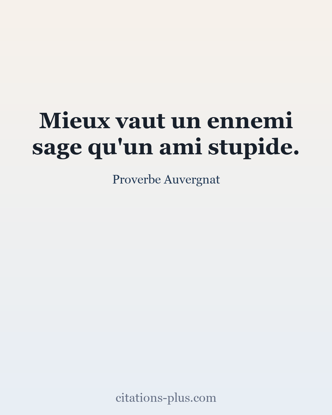 Carte Premium clair — Proverbe Auvergnat