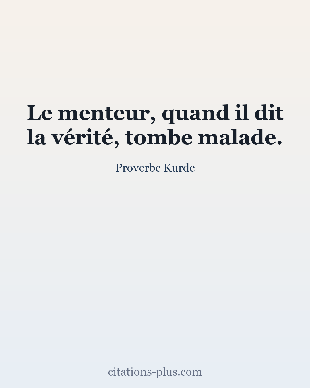 Carte Premium clair — Proverbe Kurde