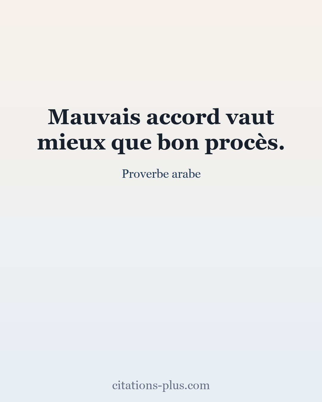 Carte Premium clair — Proverbe arabe