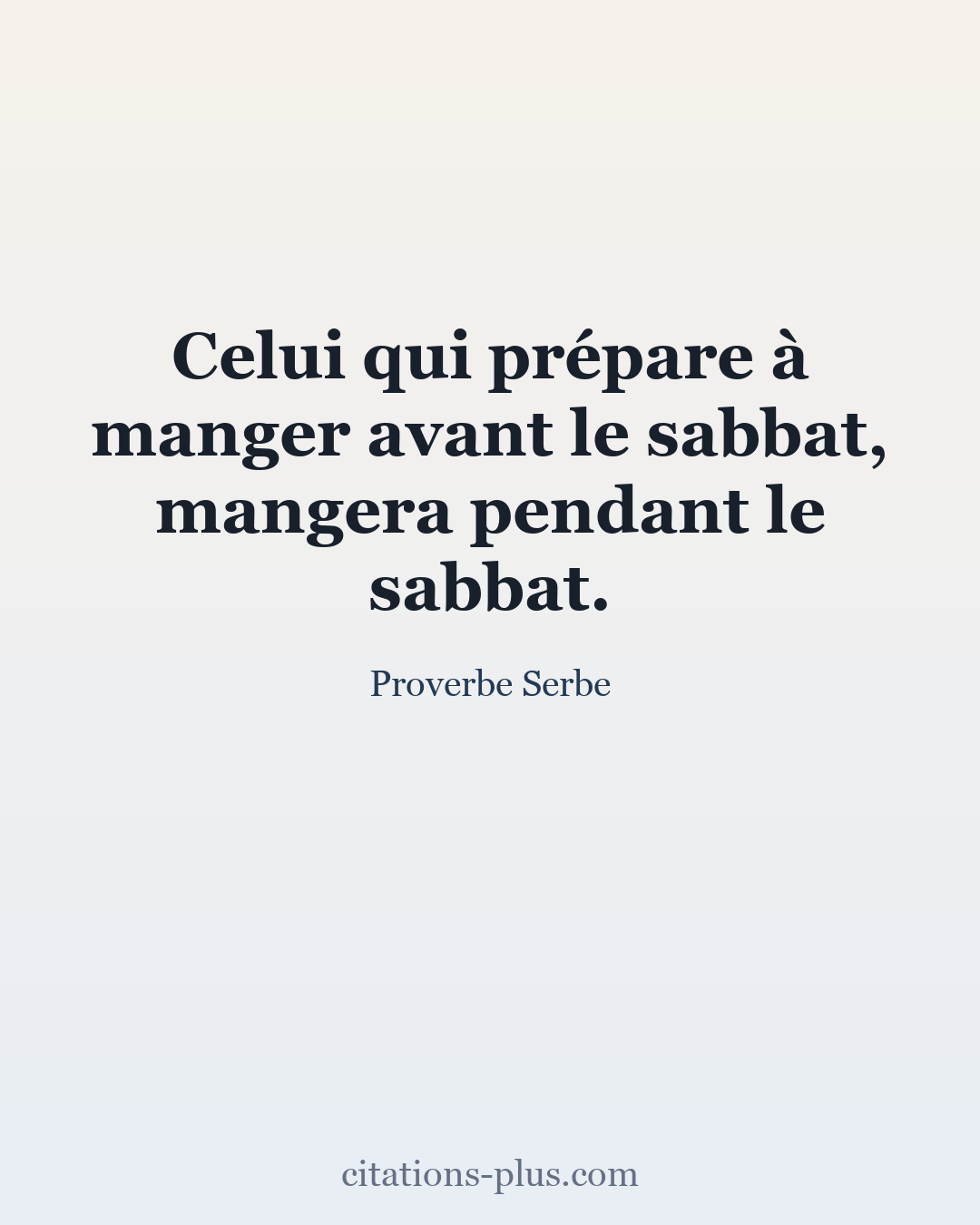Carte Premium clair — Proverbe Serbe