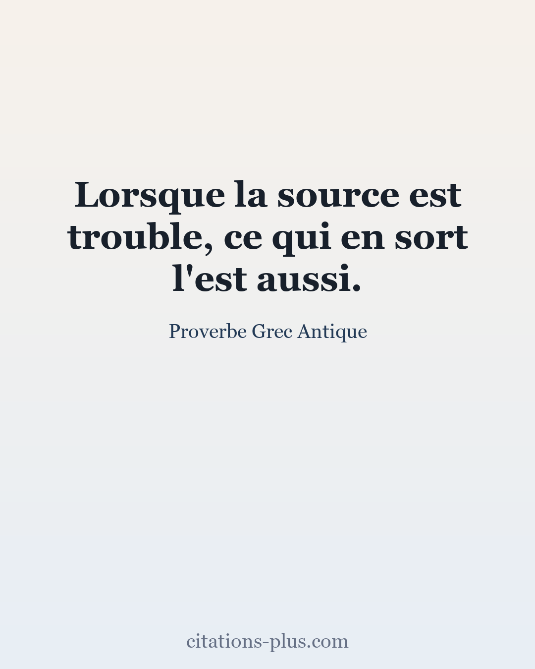 Carte Premium clair — Proverbe Grec Antique