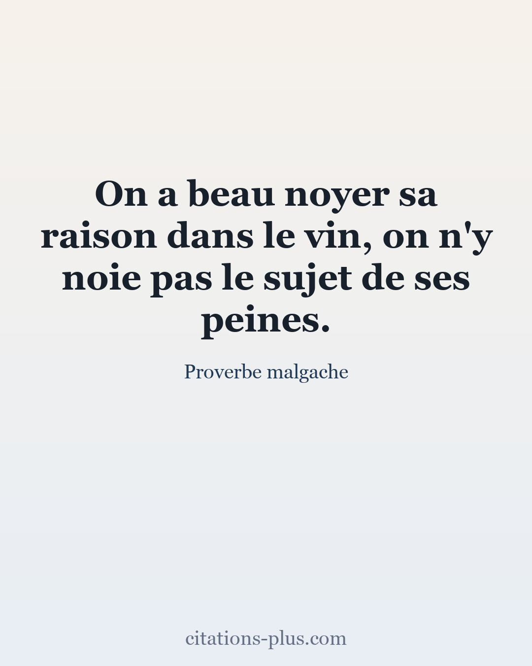 Carte Premium clair — Proverbe malgache