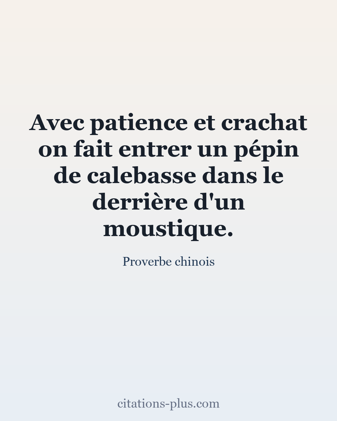 Carte Premium clair — Proverbe chinois