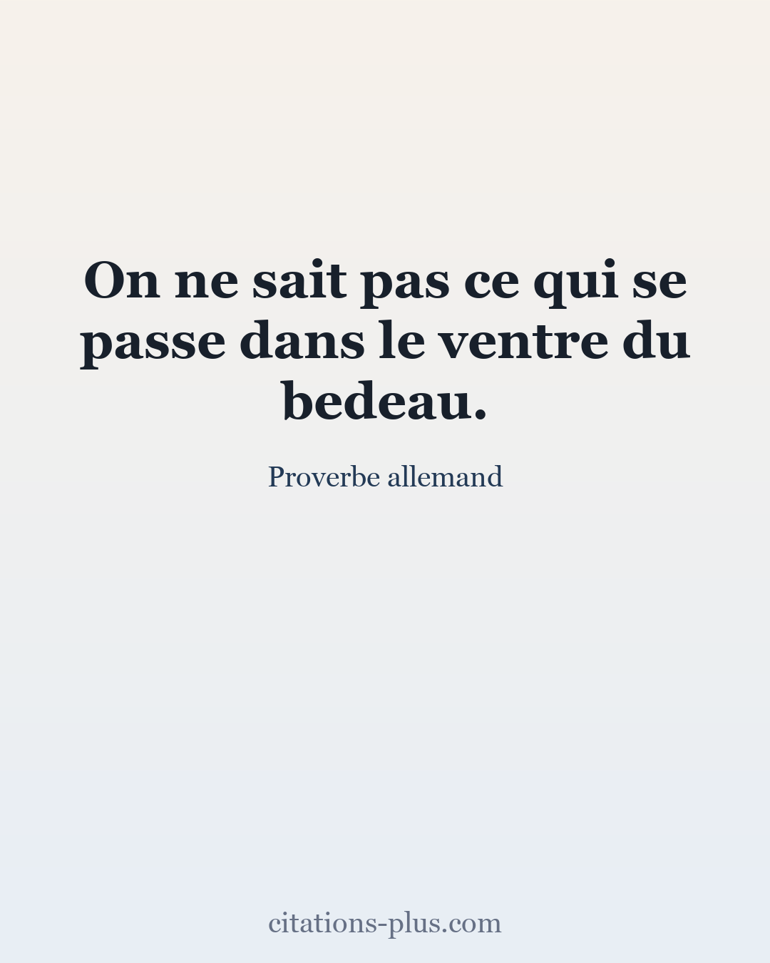 Carte Premium clair — Proverbe allemand