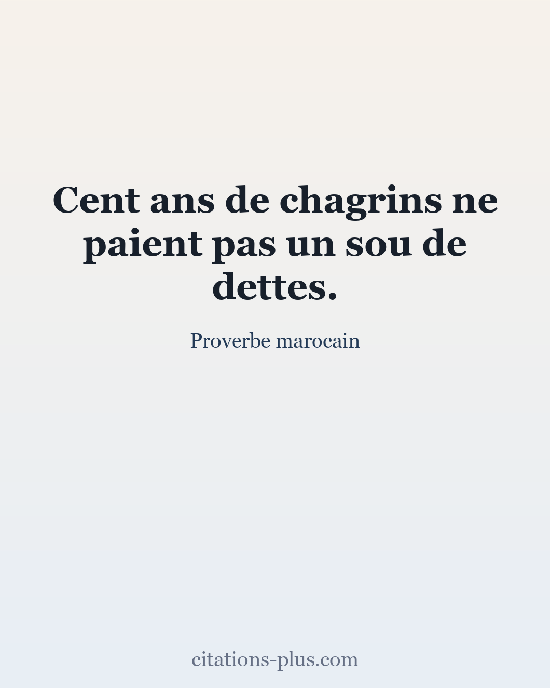 Carte Premium clair — Proverbe marocain