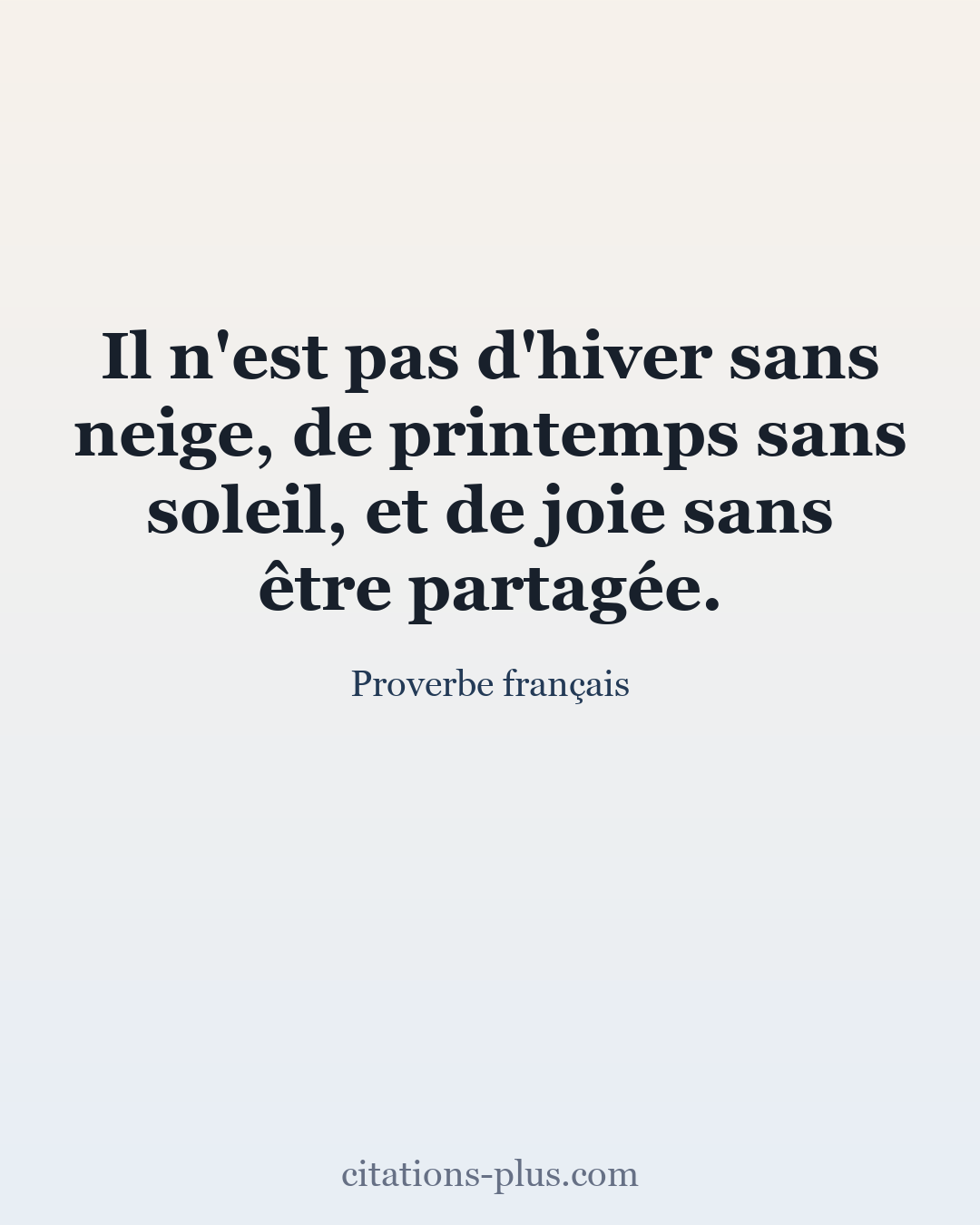 Carte Premium clair — Proverbe français