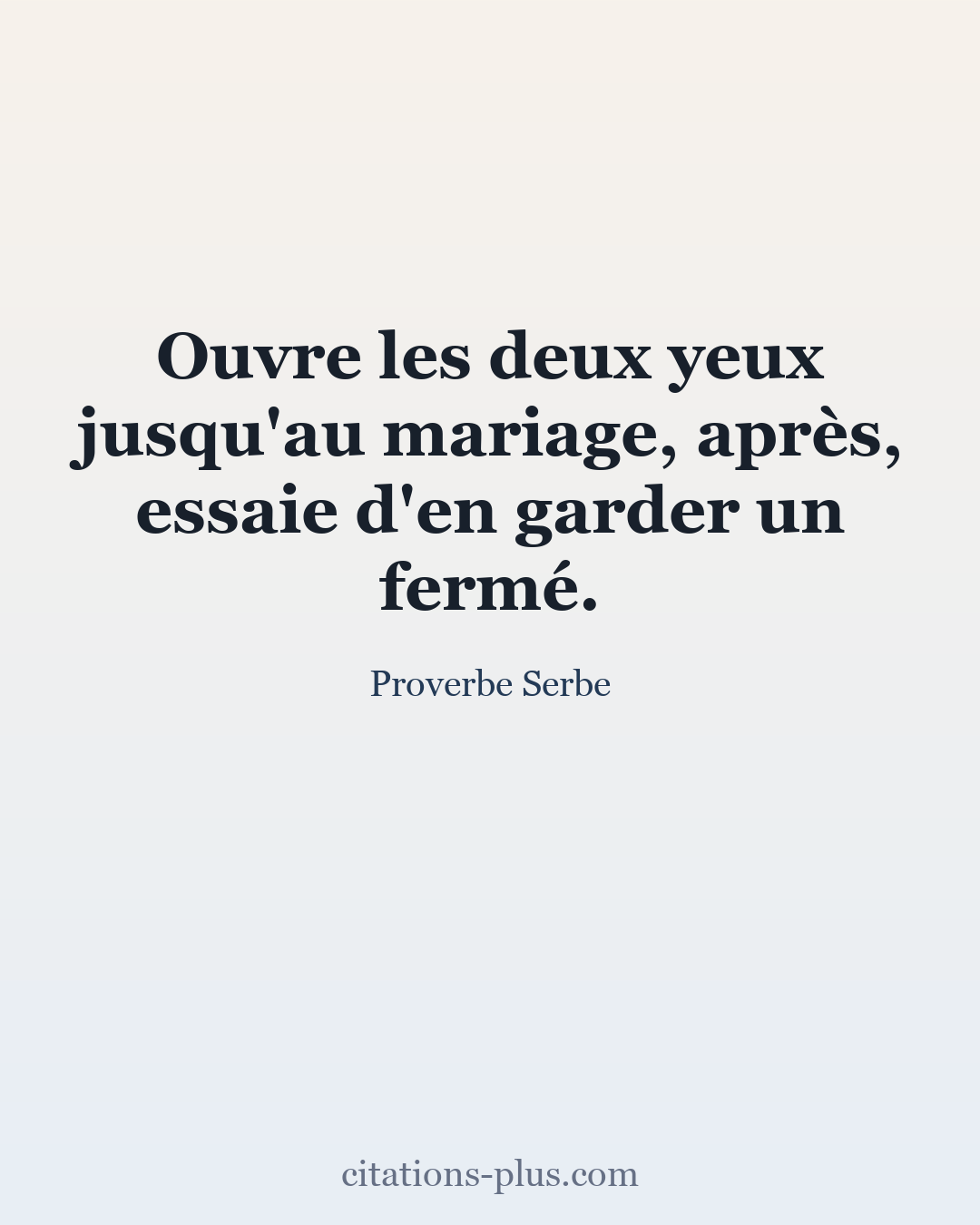 Carte Premium clair — Proverbe Serbe