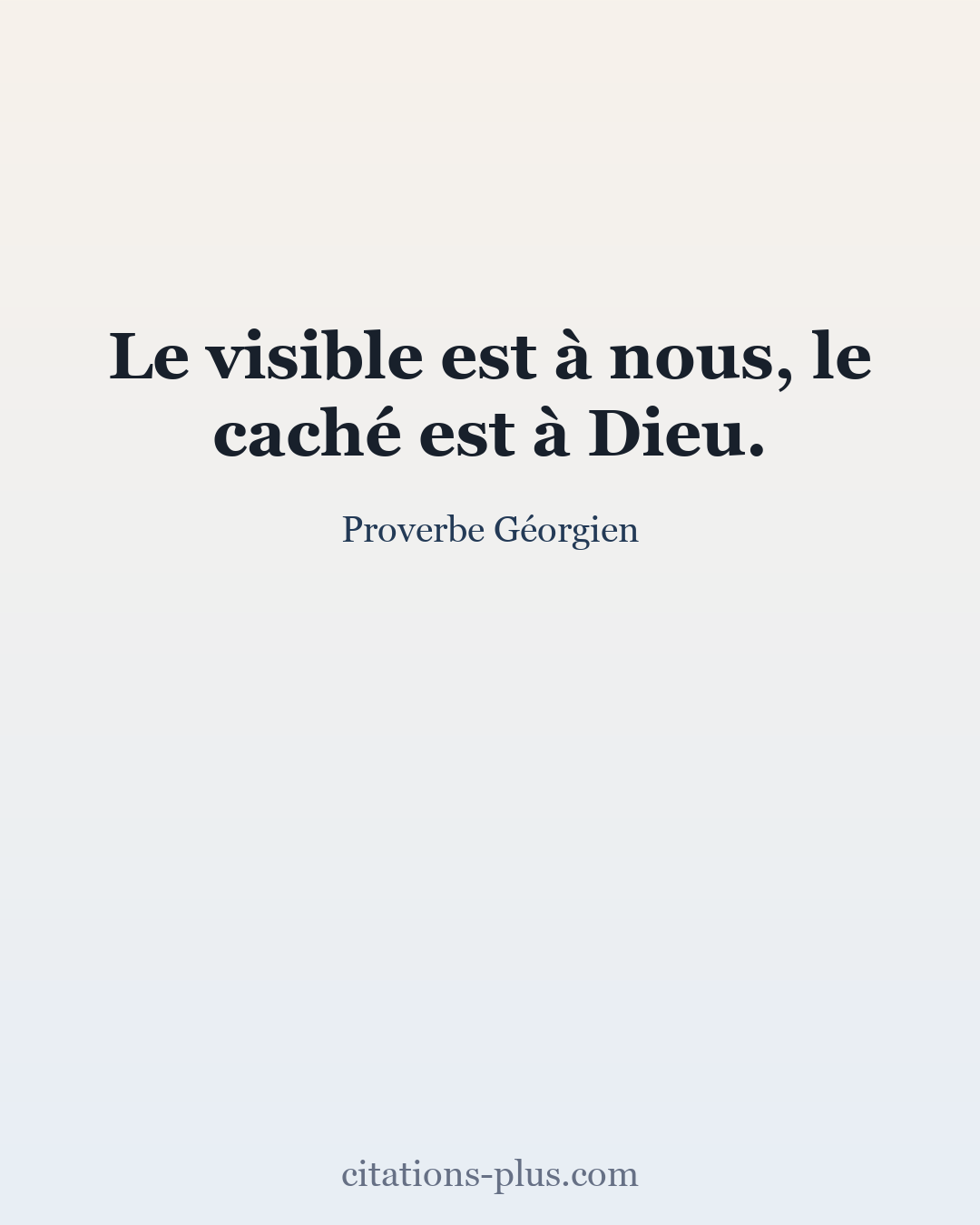Carte Premium clair — Proverbe Géorgien