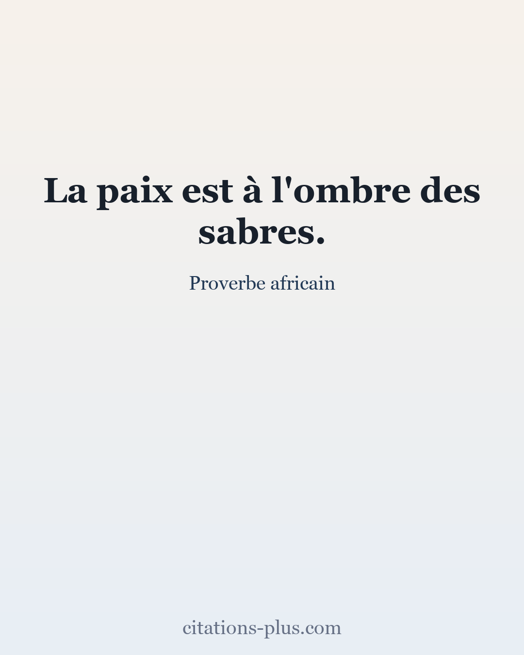 Carte Premium clair — Proverbe africain