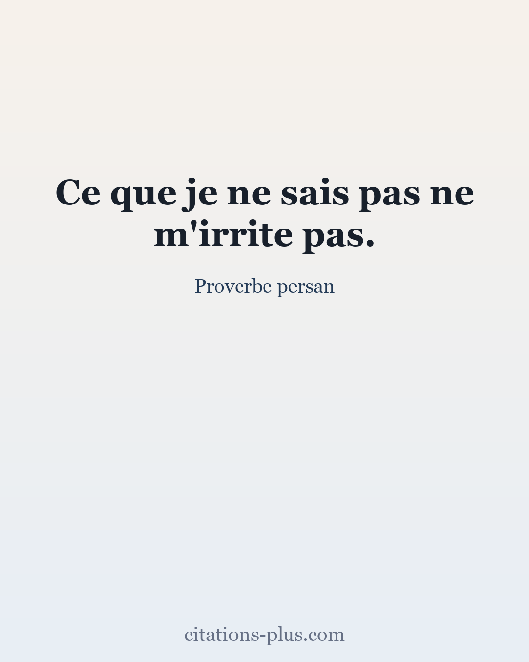 Carte Premium clair — Proverbe persan