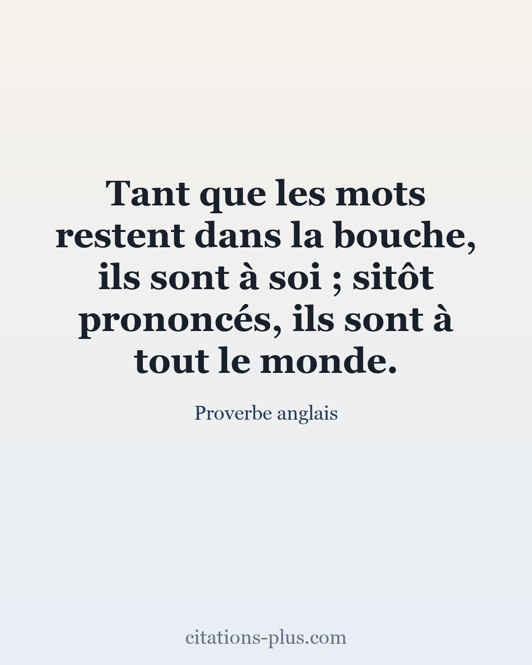 Carte Premium clair — Proverbe anglais
