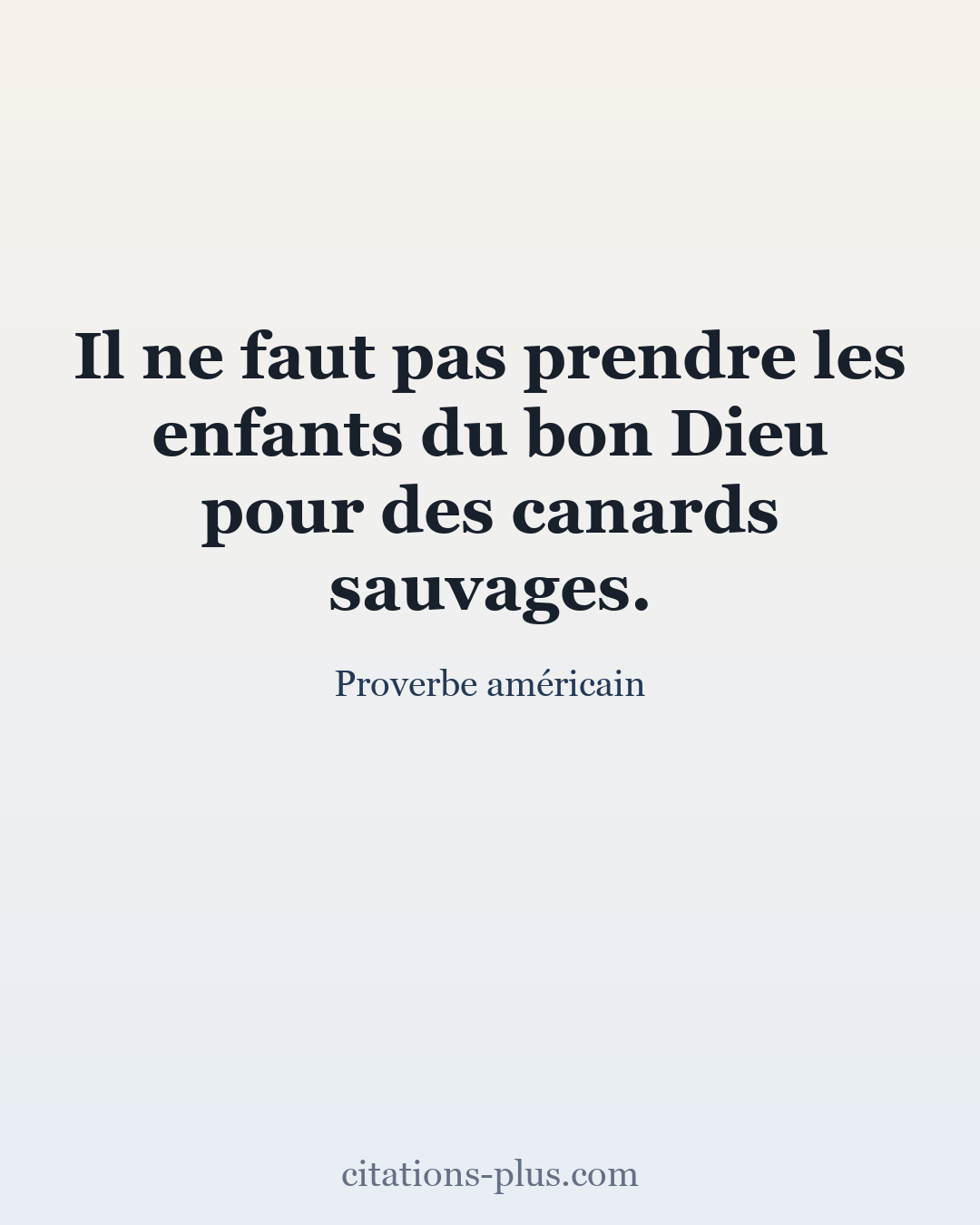 Carte Premium clair — Proverbe américain