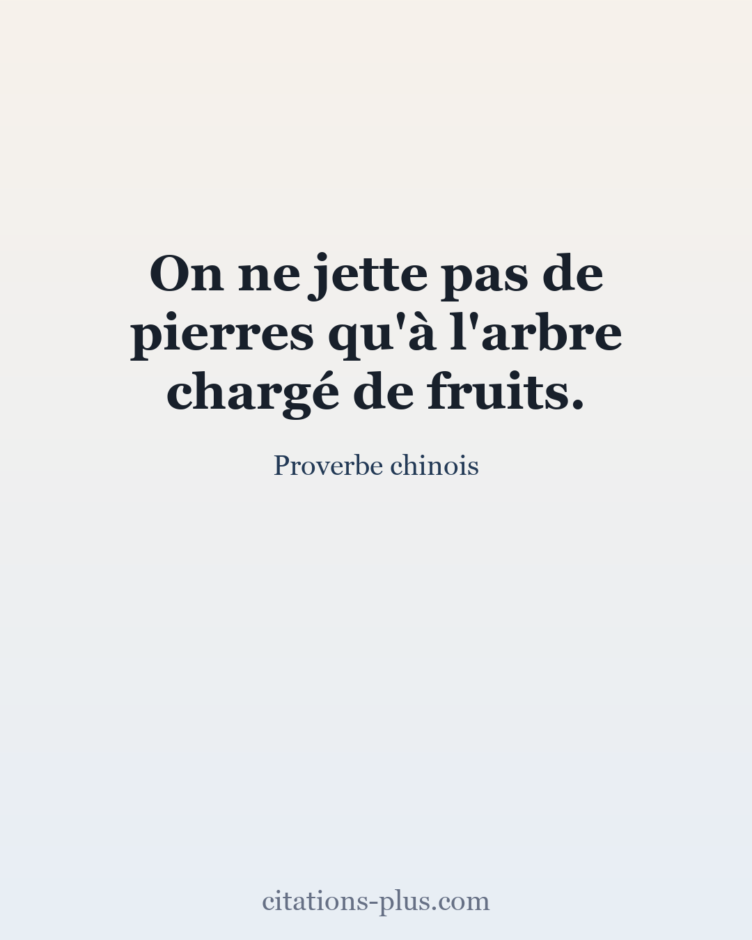 Carte Premium clair — Proverbe chinois