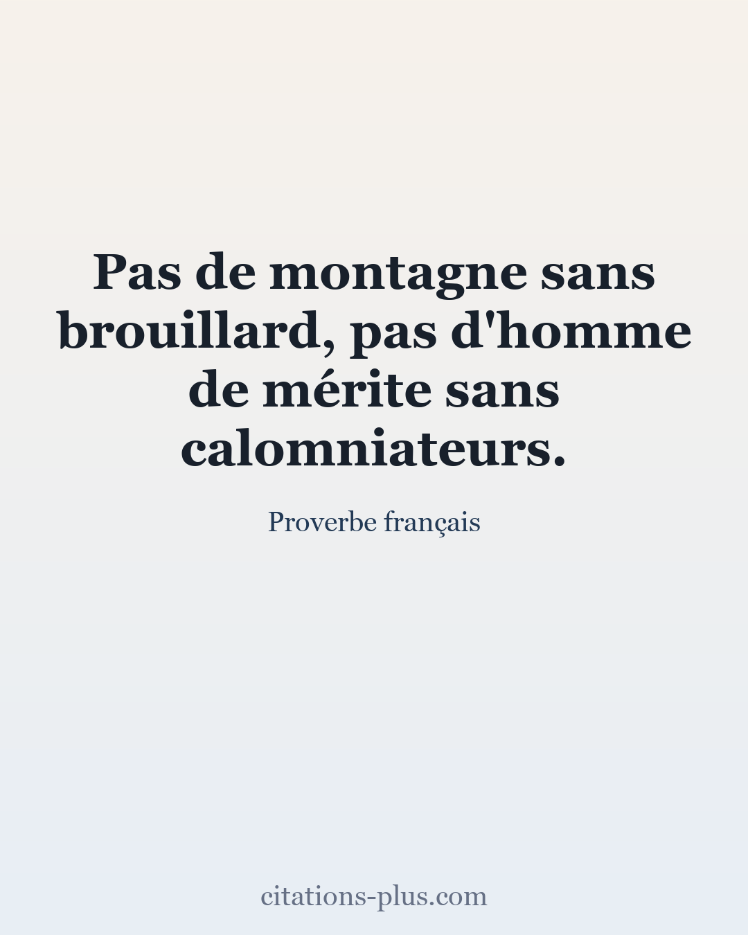 Carte Premium clair — Proverbe français