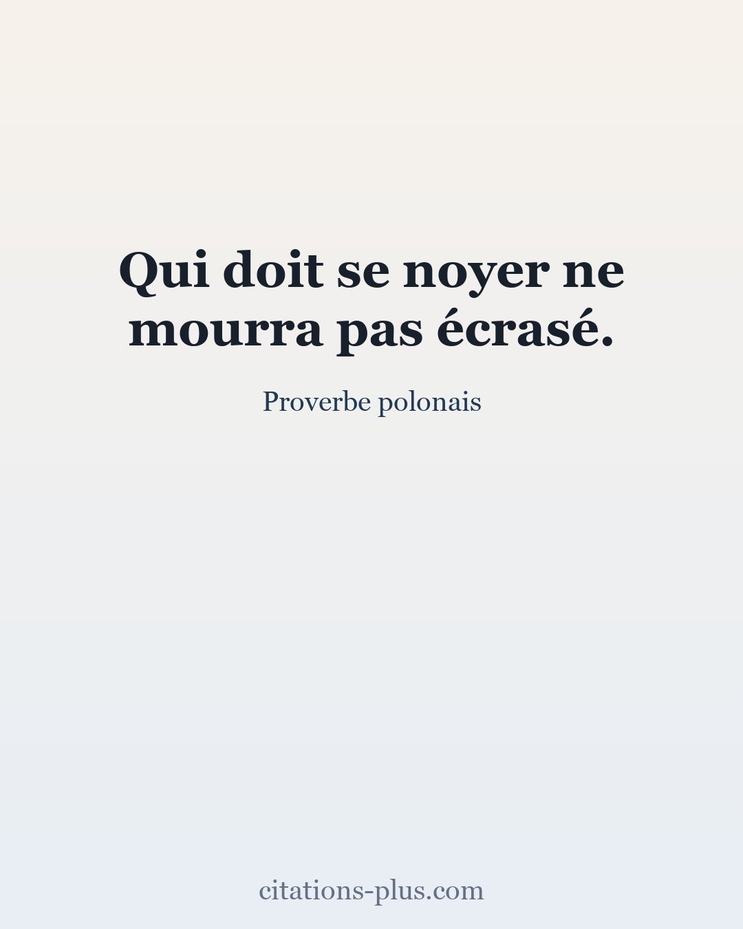 Carte Premium clair — Proverbe polonais