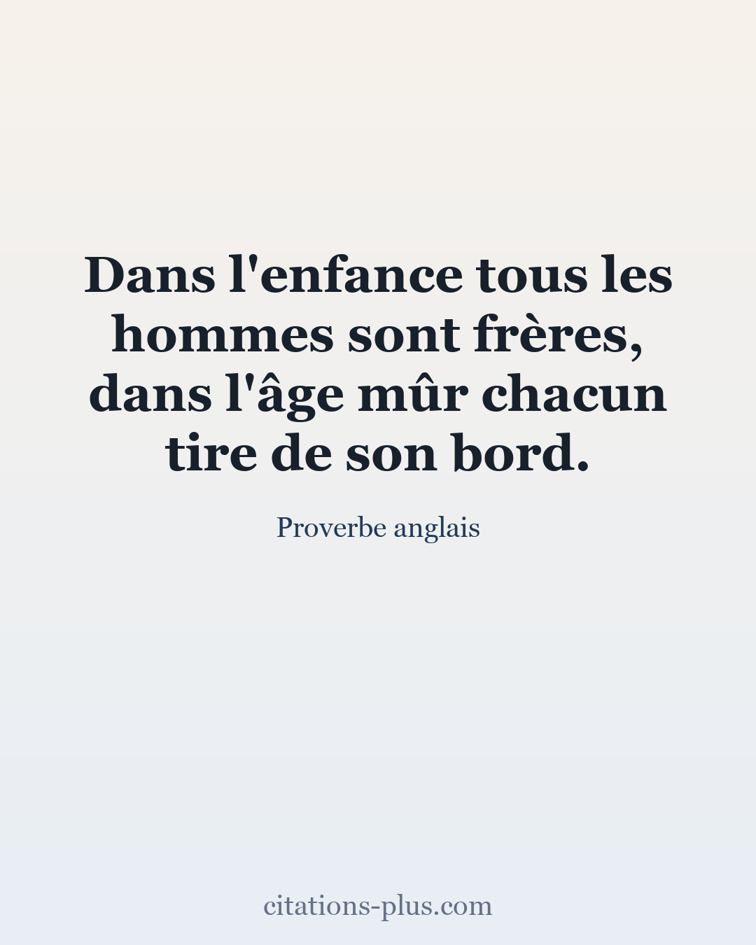 Carte Premium clair — Proverbe anglais