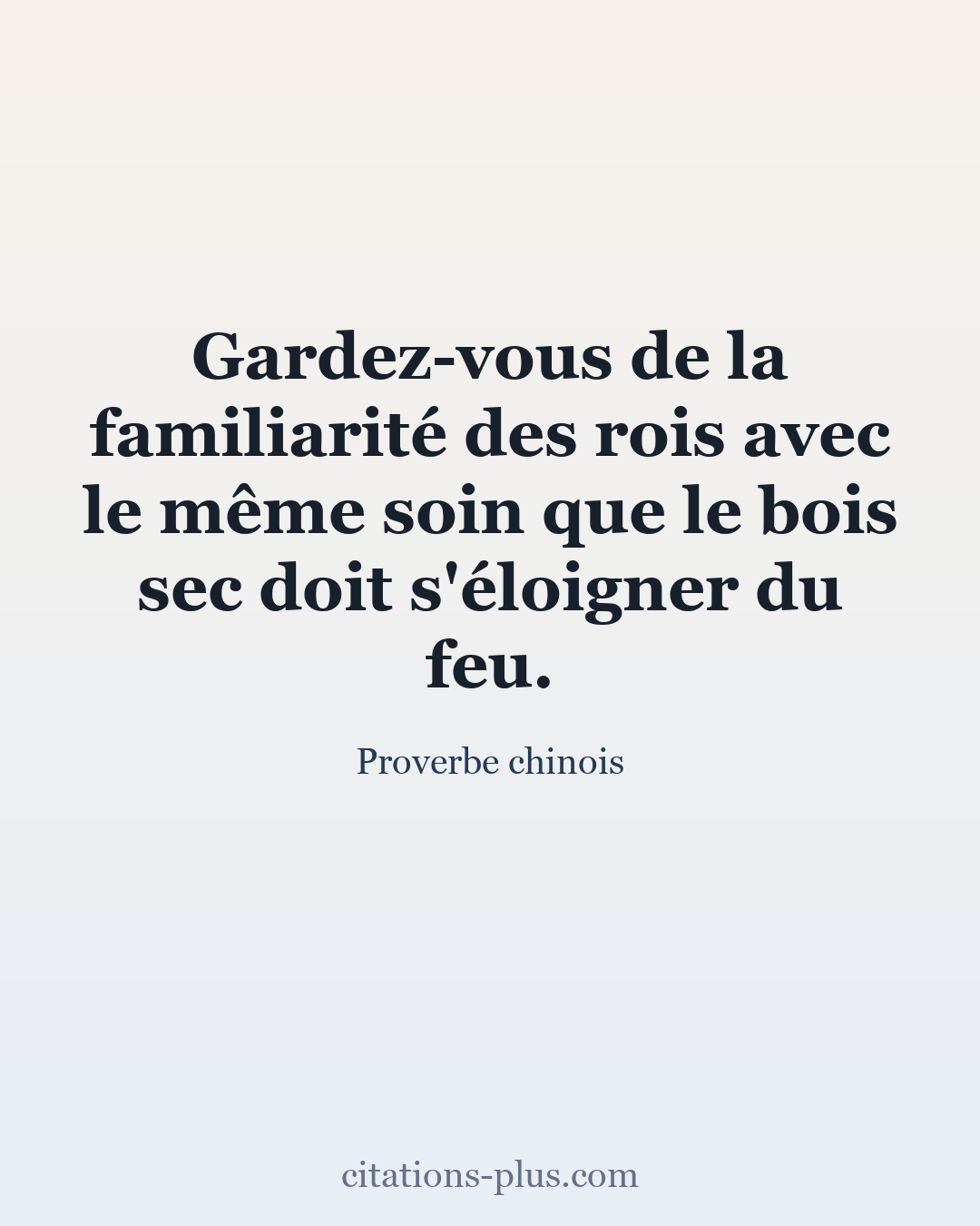 Carte Premium clair — Proverbe chinois