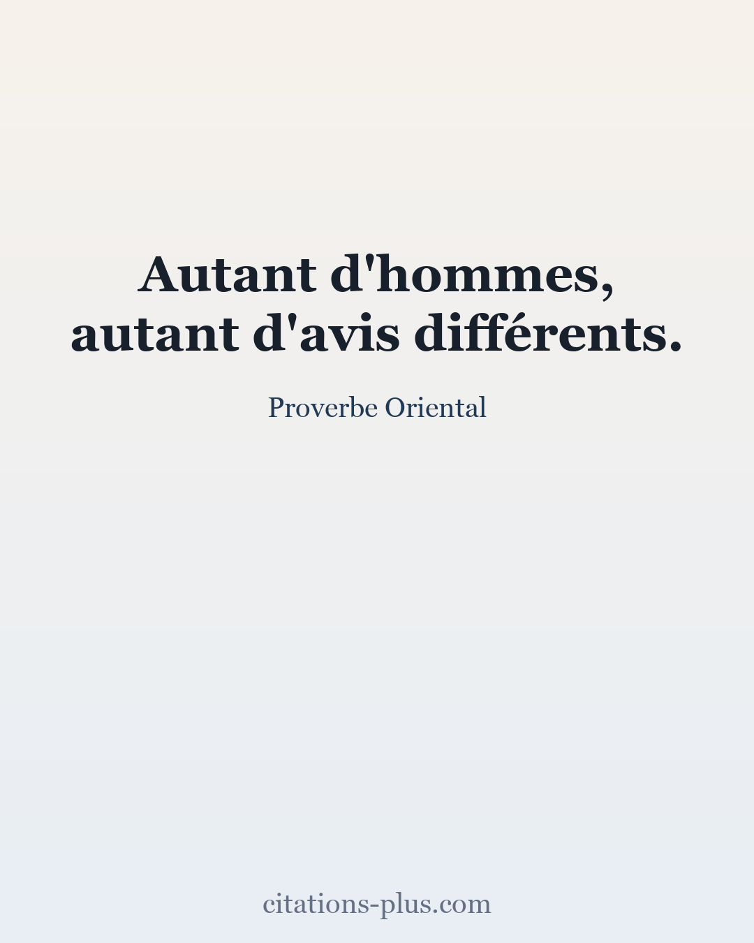 Carte Premium clair — Proverbes orientaux