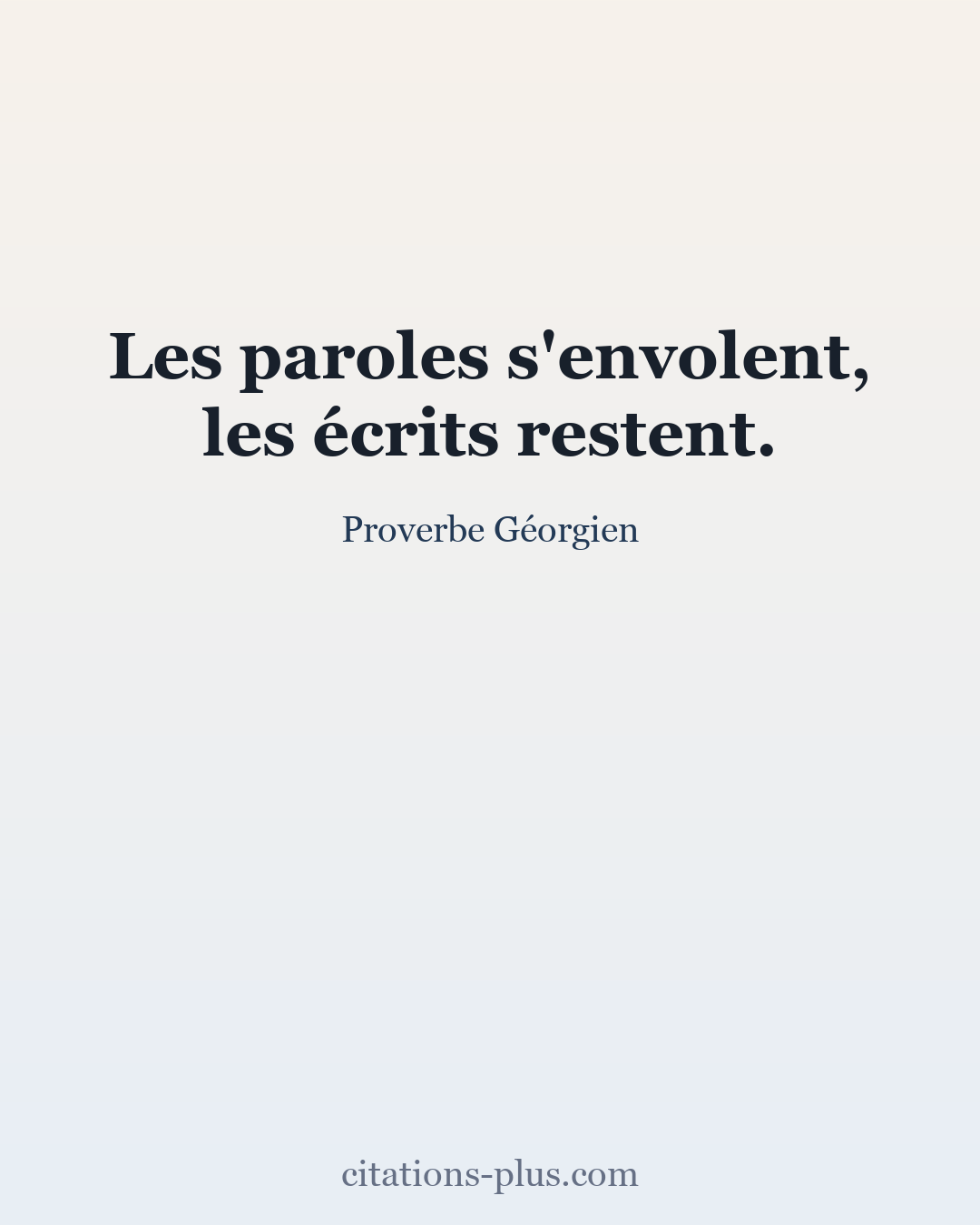 Carte Premium clair — Proverbe Géorgien
